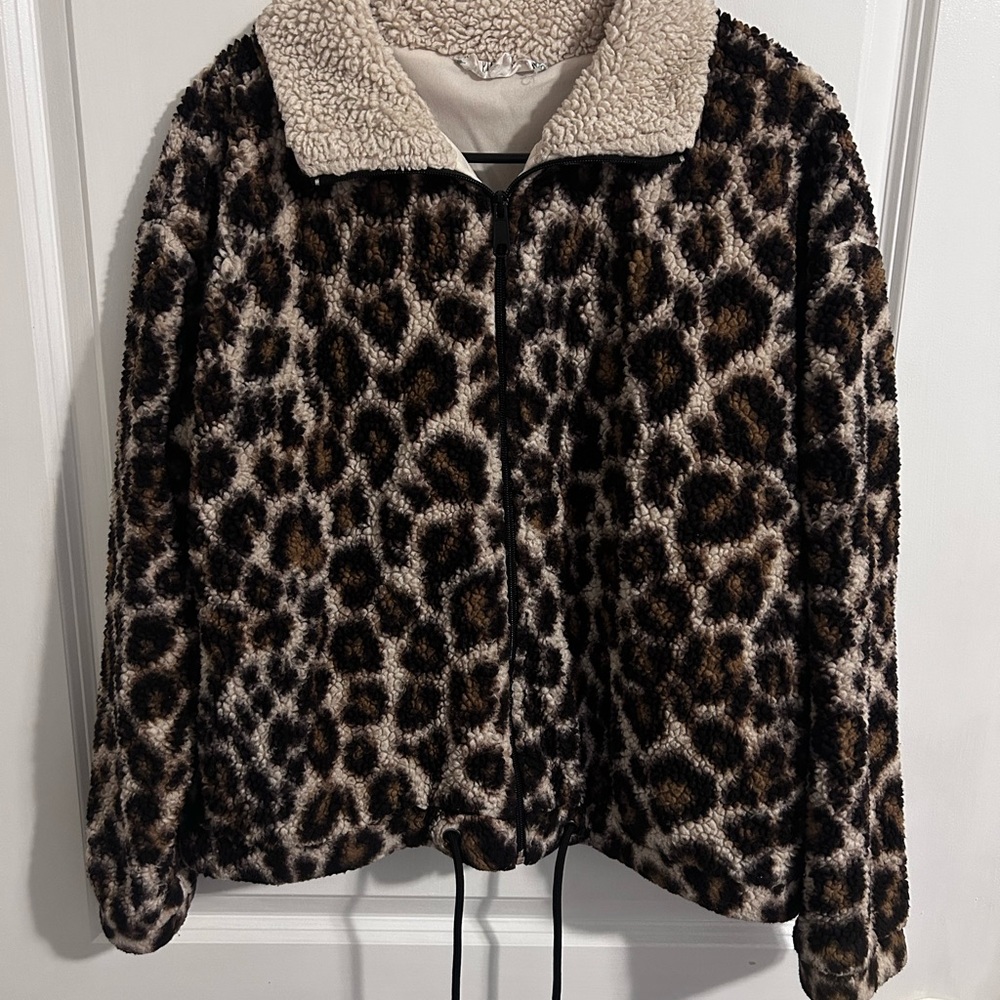 Cream Cheetah Sherpa Jacket